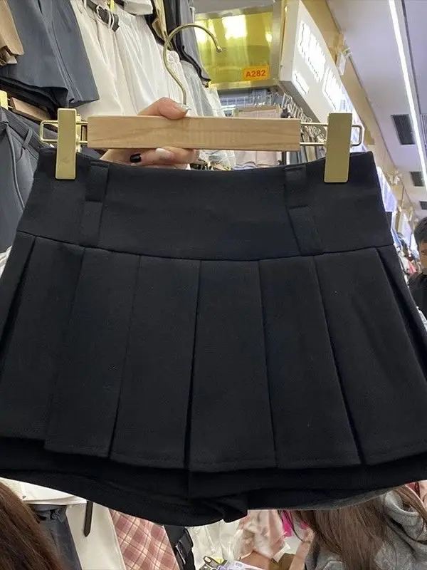 

High Waist Pleated Skirt Anti-Light Small Size Girls Sexy Girl Half Body Skirt Commute Style Static Free with