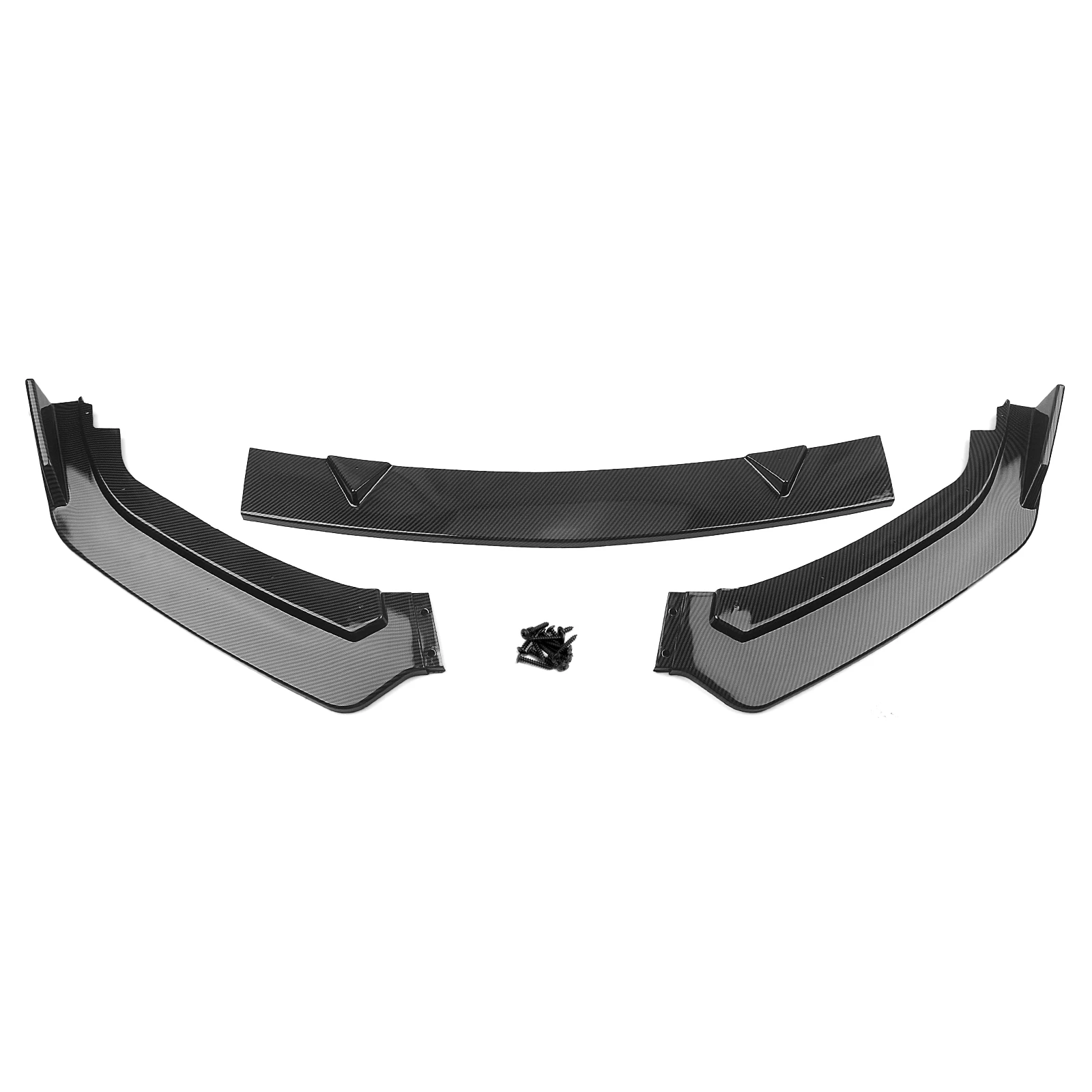 Carbon Fiber Look/Gloss Black Front Bumper Spoiler Lip Lower Splitter Guard Protector Blade For Infiniti Q60 2017-2022
