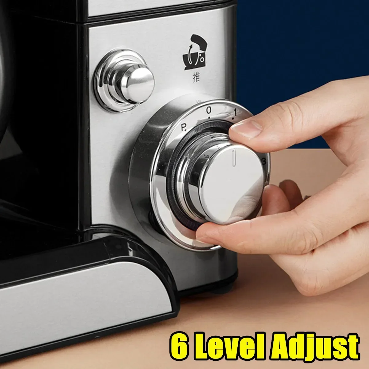 1200W 5L 6-speed Keuken Voedsel Stand Mixer Roestvrijstalen Kom Thuis Crème Ei Garde Blender cake Deeg Brood Mixer Maker Machine