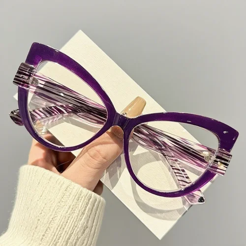 Imagen 2 del producto 2025 Gafas de lectura tipo ojo de gato con montura grande Vintage para mujer, diseño de moda, montura degradada, gafas para presbicia, dioptrías de 0 a + 4,0