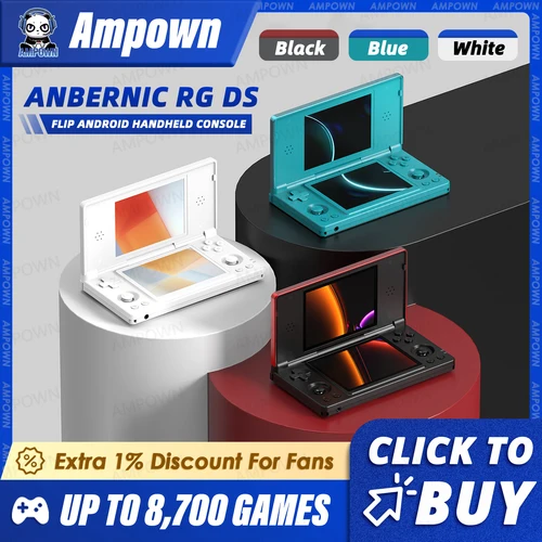 Consola de juegos portátil RG DS, pantalla táctil IPS Dual de 4 pulgadas, procesador RK3568, interruptor magnético de efecto Hall Android14, reproductor de vídeo Fliptop