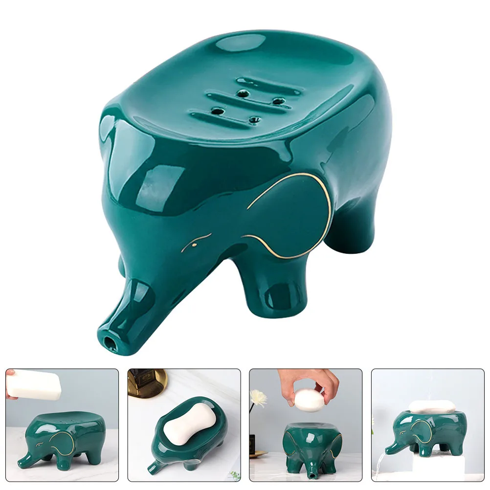 

Box Bath Holder Bathroom Rack Cartoon Tray with Drain Draining Dish Practical Safe