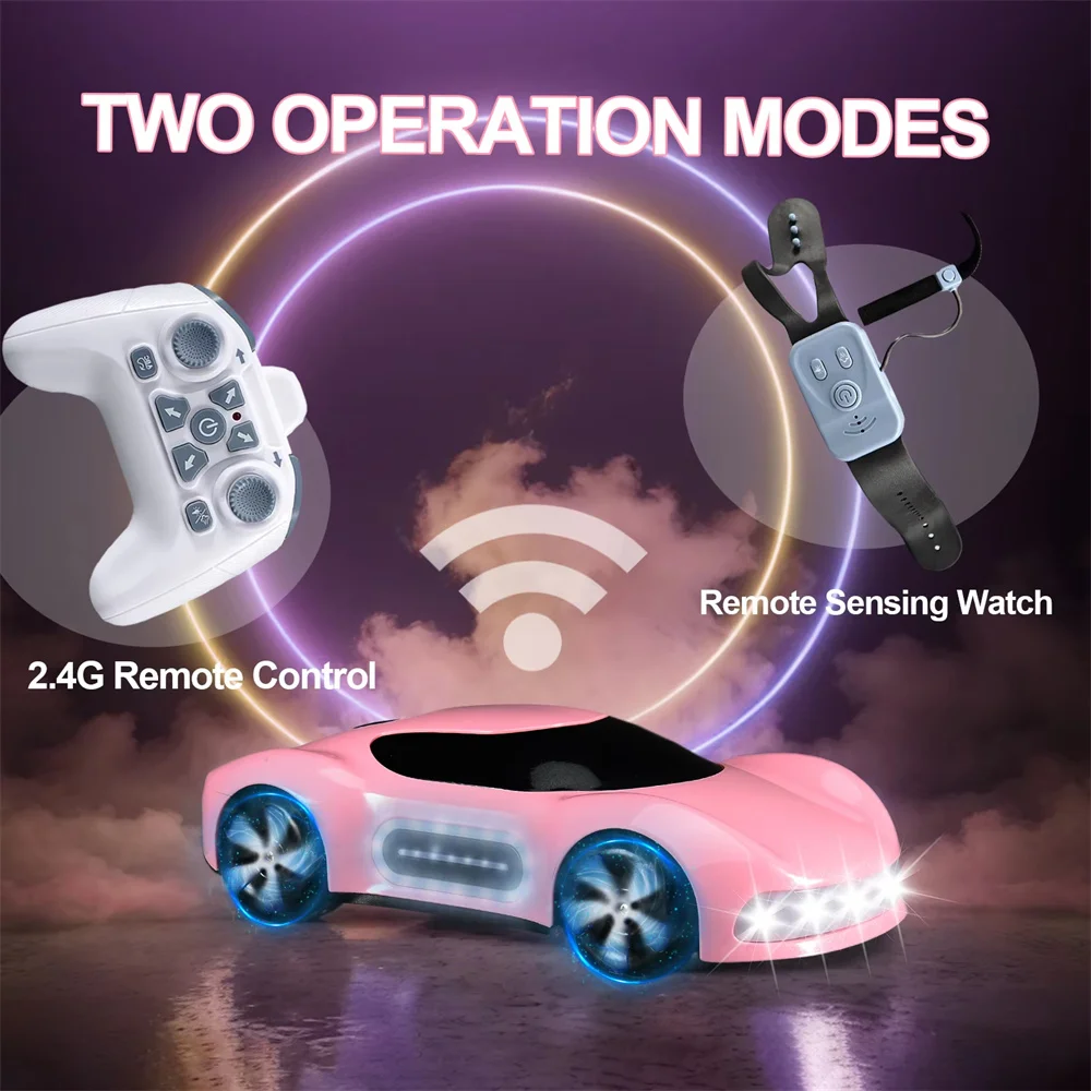 2.4G Afstandsbediening Concept Stunt Sportwagen Gebaar RC Stunt Auto Parelmoer Lichaamslicht Spray Voertuig Speelgoed Jongen Kinderen Gift