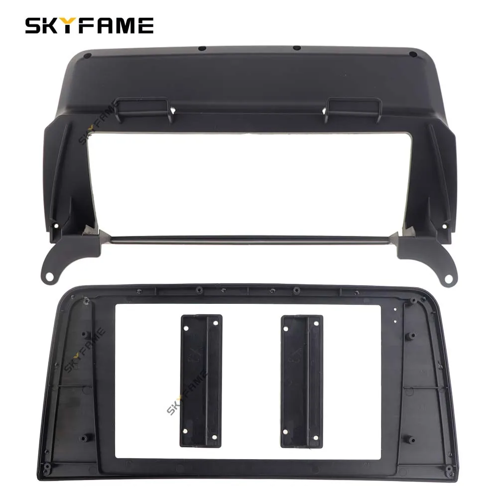 SKYFAME adaptor Fascia rangka mobil Kit Panel Fitting dasbor Radio Android untuk BMW X5 X6 E70 E71 E72