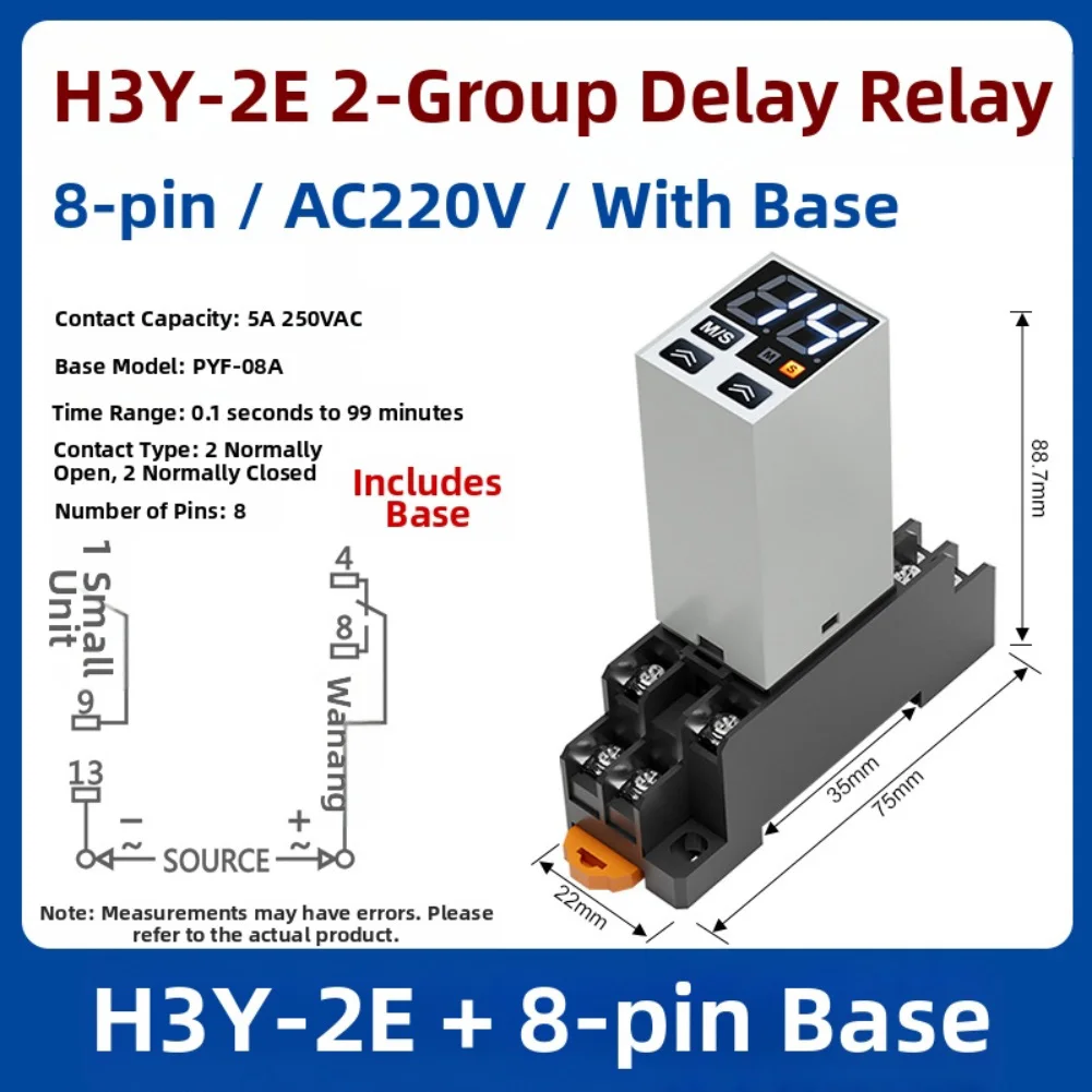 Digital Time Switch H3Y-2 Power On Delay Controller For 12V 24V DC 220V AC Industrial Automation Electrical Relay