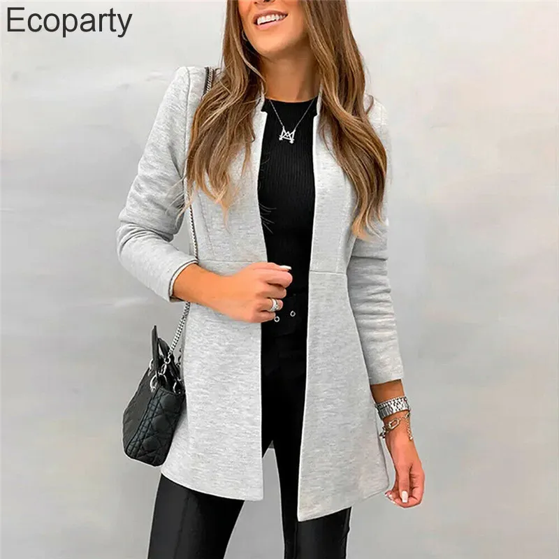 Winter Women's Windbreaker Coat Temperament Commuting Medium Long Woolen Coats Small Stand Collar Coat Cardigan for Female