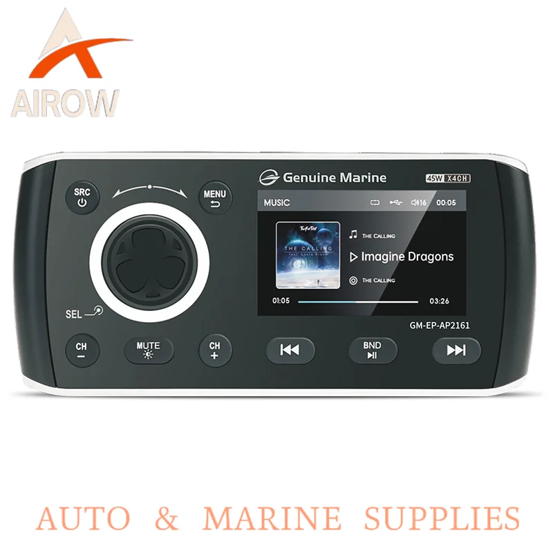 Airow auto Genuine Marine New Marine Waterproof Stereo Receiver MP3 Player FM Radio for Boat With Controller