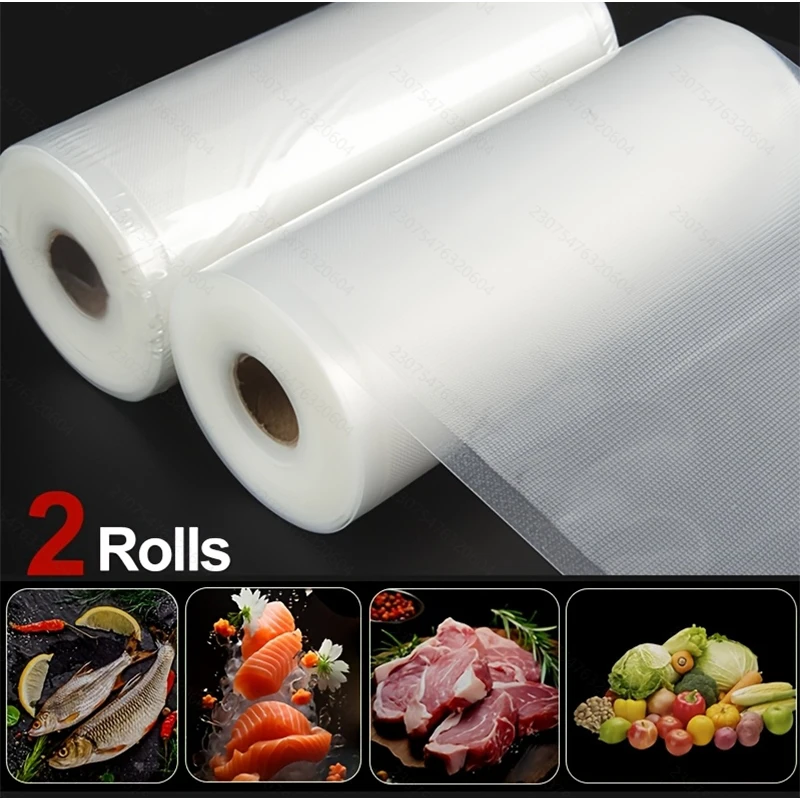 Lot de 2 sacs sous vide sans BPA. Tailles polyvalentes pour tous les scelleurs. Idéal pour la conservation des aliments, la préparation des repas, la cuisson sous vide. Durab