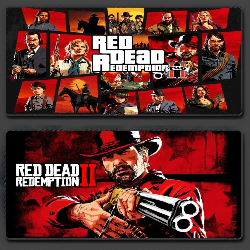 R-Red Dead Redemption 2 Mouse Pads Large Anti-Slip Rubber Gaming MousePad Durable Desk Pad Thick Seam Edge Suitable For Office A