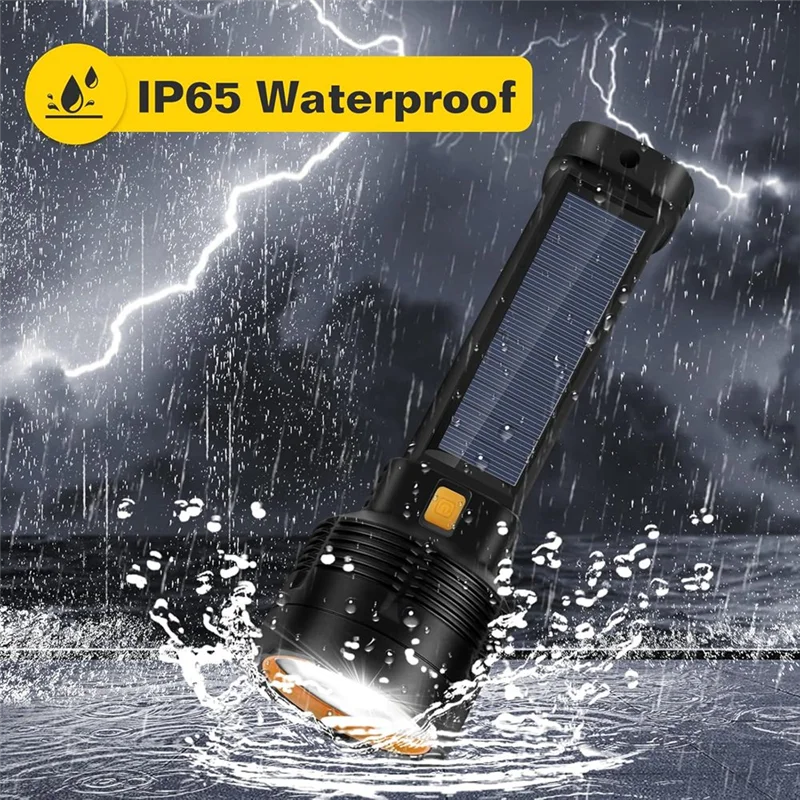 

WORTHOWN-Solar Rechargeable 2 Pack LED Flashlights For Camping, Hiking, Emergency, For Home, Adventures