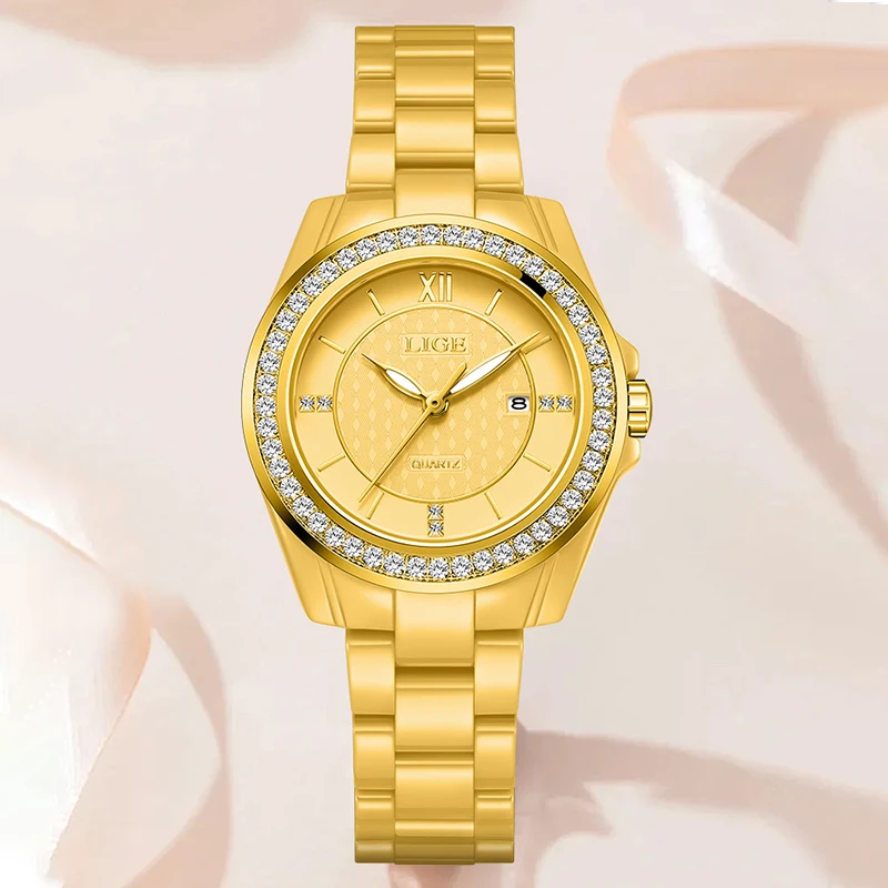 LUIK Origineel ontwerp damespolshorloge Klassiek Elegant Casual Mode Keramiek Waterdicht Lichtgevende datum Quartz Horloges voor dames