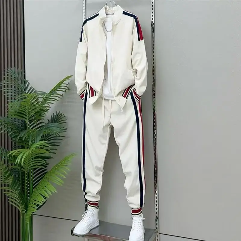 2025 Men's Athletic 2 Pieces Tracksuit Casual Full Zip Jogging Sweat Suit Workout Sports Set Sportswear Sweatsuits for Men