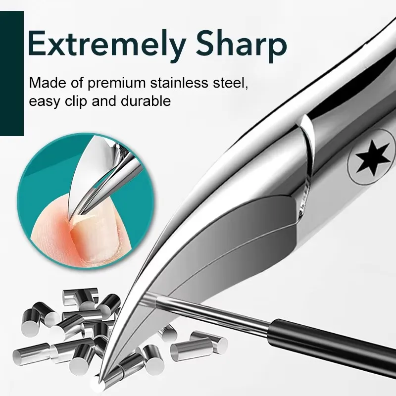 Professional Toenail Clippers For Thick Ingrown Nails Wide Opening Non-Slip Long Handle Toenail Cutter Trimmers