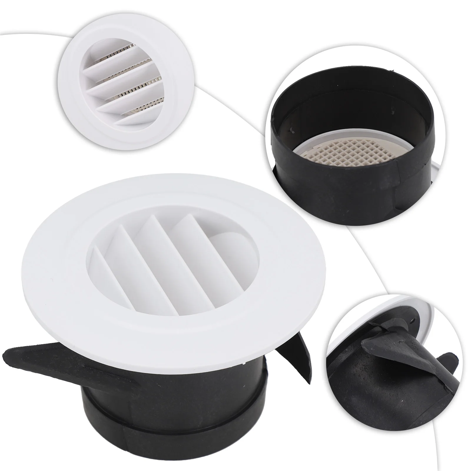 75-200mm Air Vent Extract Valve Grille Duct Vents Louvered Vents Interior ABS Grille Ventilation Air Conditioning Exhaust Vent