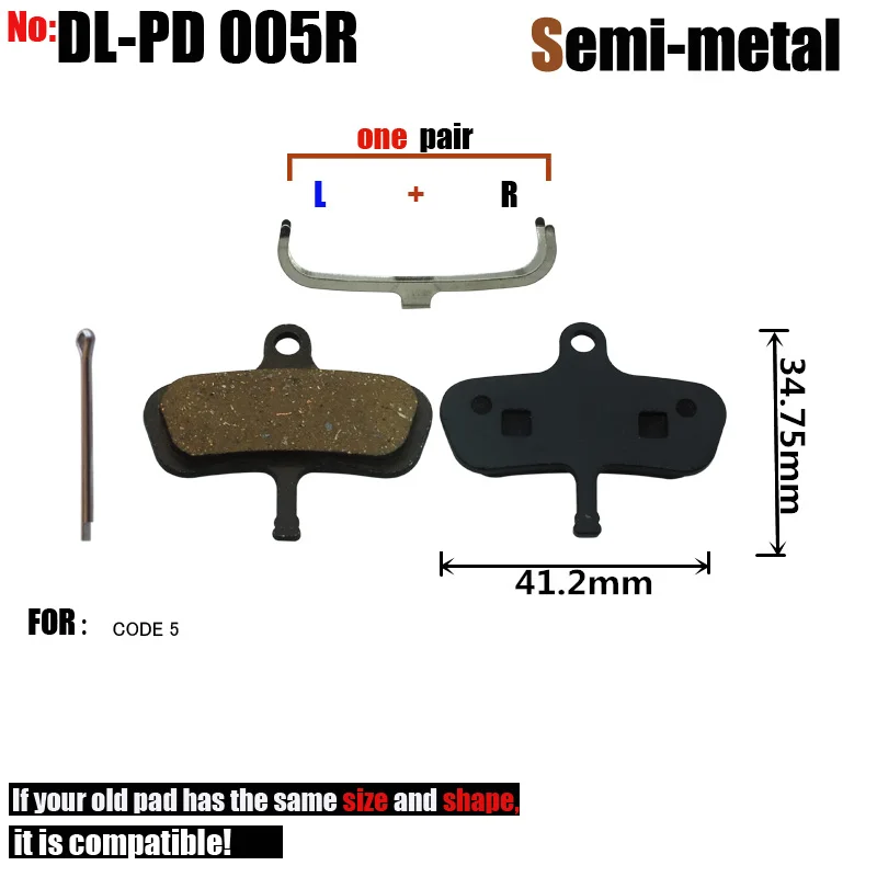 DELT 4 Pair Bicycle Disc Brake Pads,For SRAM AVID ,CODE 5,Semi-Metallic,MTB,Mountain,BIKE,Cycling,part