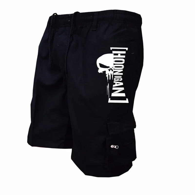 Outdoor Bike Shorts for Men with Elastic Waistband Quick-Drying Baggy Work Sweatpants Multiple Pockets Printed Design