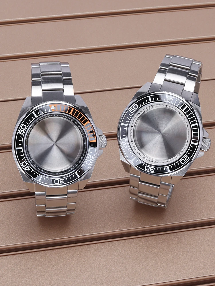 

43.8mm Watch Case Steel Strap Sapphire Glass For NH35 NH36 NH34NH38 NH70 Movement Modified Samurai Diving NH35 Watch Accessories