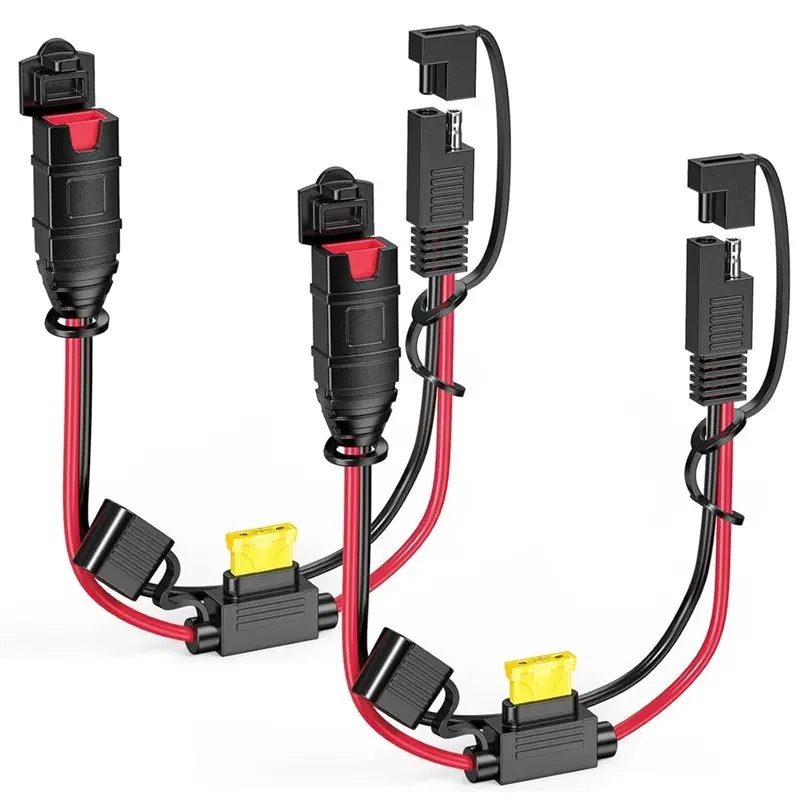 

【ALLOWANCE】SAE Extension Cord(2-Pack), 1FT 14AWG Heavy Duty For NOCO Genius Smart Battery Chargers, For Car SAE Connector Cable