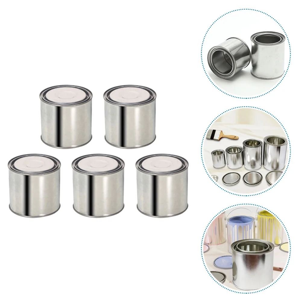 5 Pcs Metal Paint Can Handle Sealing Sealed Jar Empty Cans Tinplate Bucket Oil Pigment Handheld Container