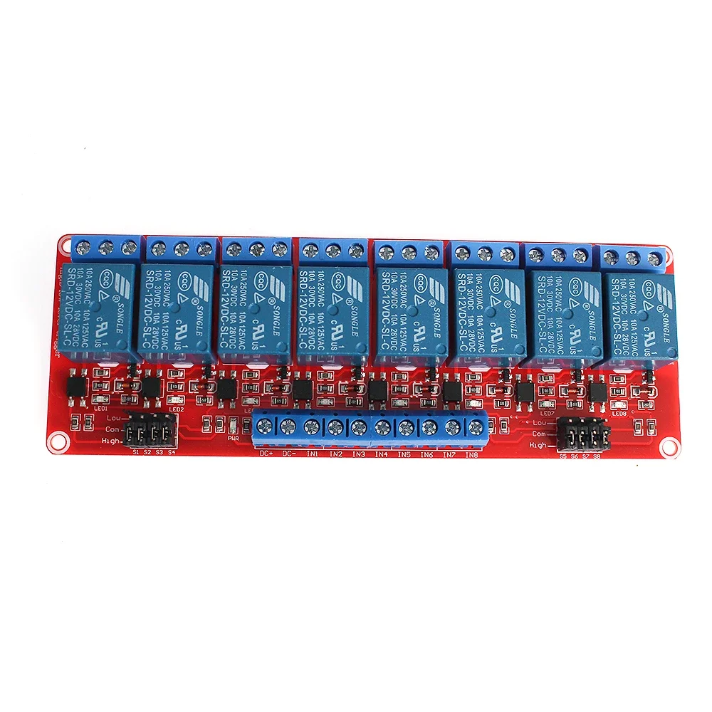 1/2/4/8 Channel High/Low Level Trigger Relay Module 5V12V24V Ome Intelligent Control Module with Optocoupler Isolation Output