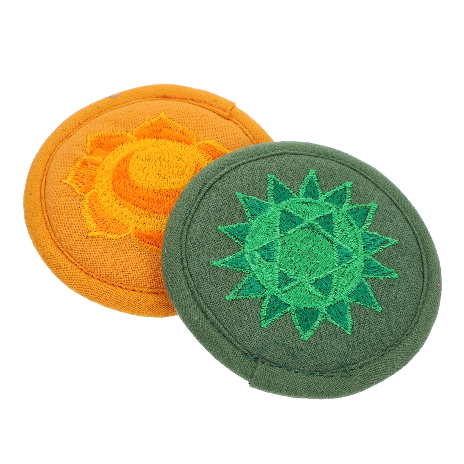 

2 Pcs Embroidered Teapot Pad Cushion Pads Round Cushions Embroidery Sound Bowl Craft Singing Mat