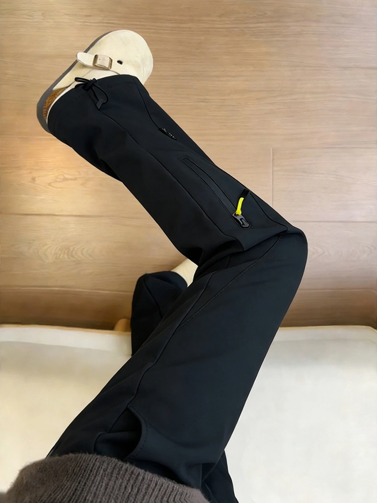 Men's Winter Fce Lined Ski Pants Bla American Tee-Proof Soft ell Outdoor Hiking Mountain Climbing Trousers