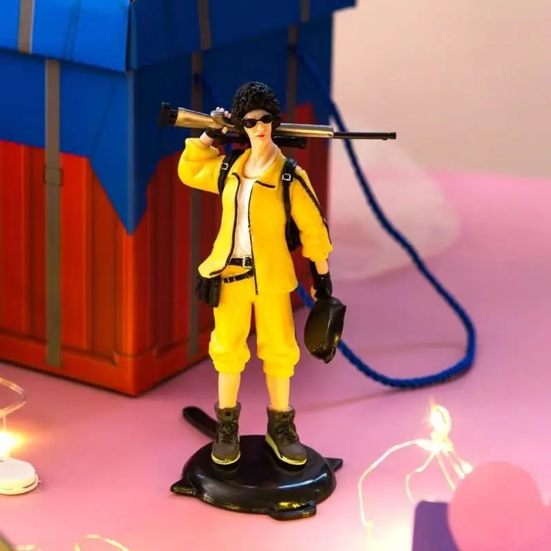 ديكور المنزل لعبة الأطفال PUBG ذكر أنثى المحارب عمل دمية تمثال راتنج نموذج هدية