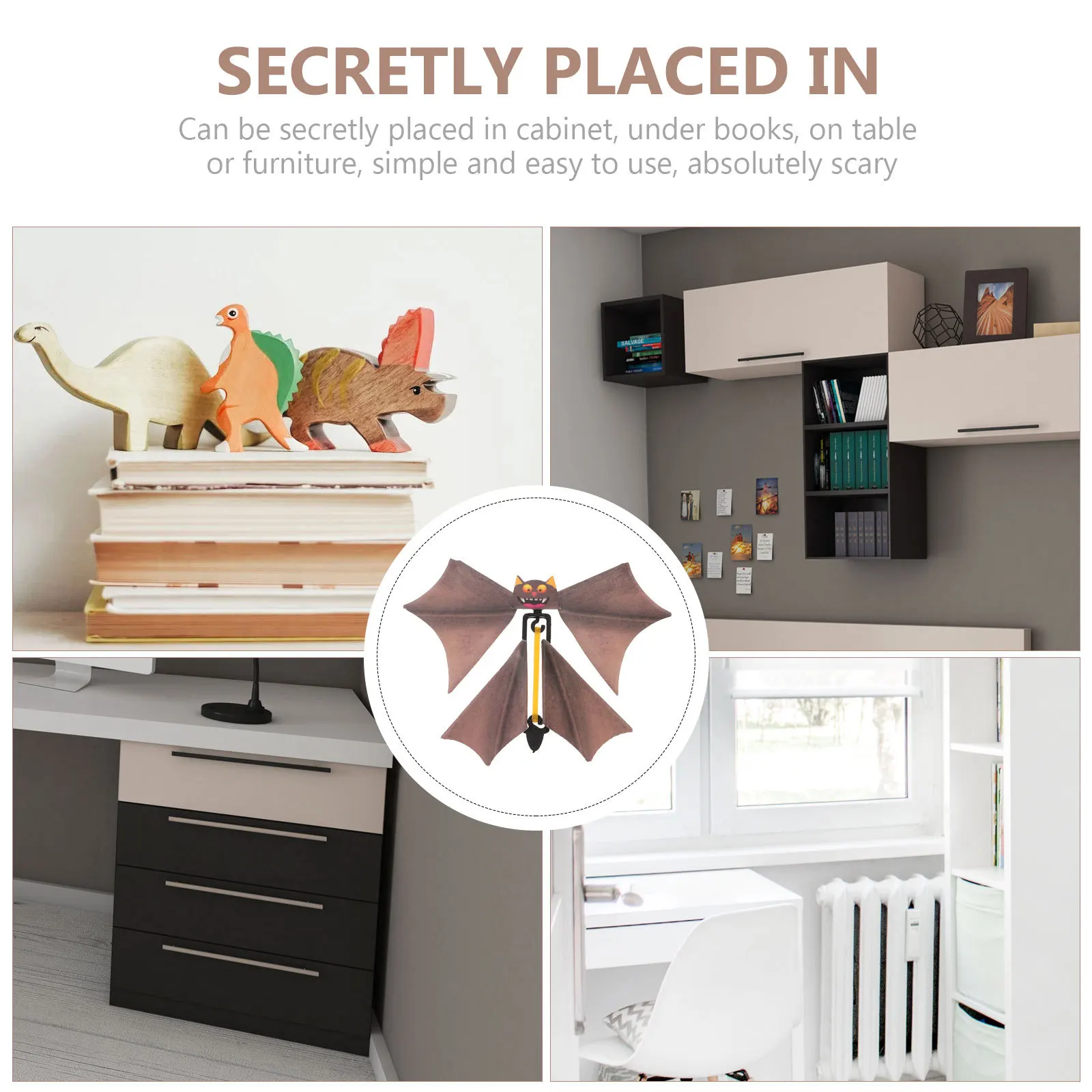 

10 шт. Страшные летучие мыши-муляжи, многоразовые, для розыгрышей, трюков, выскакивающие из книг, шкафов, пола, для веселья на Хэллоуин