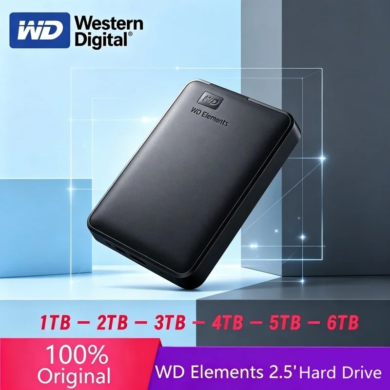WD Western Digital Mobile Hard Disk USB3.0 Hard Drive 6TB 5TB 4TB 2TB 1TB External HDD 2.5" Hard Drive Large-capacity Mechanical