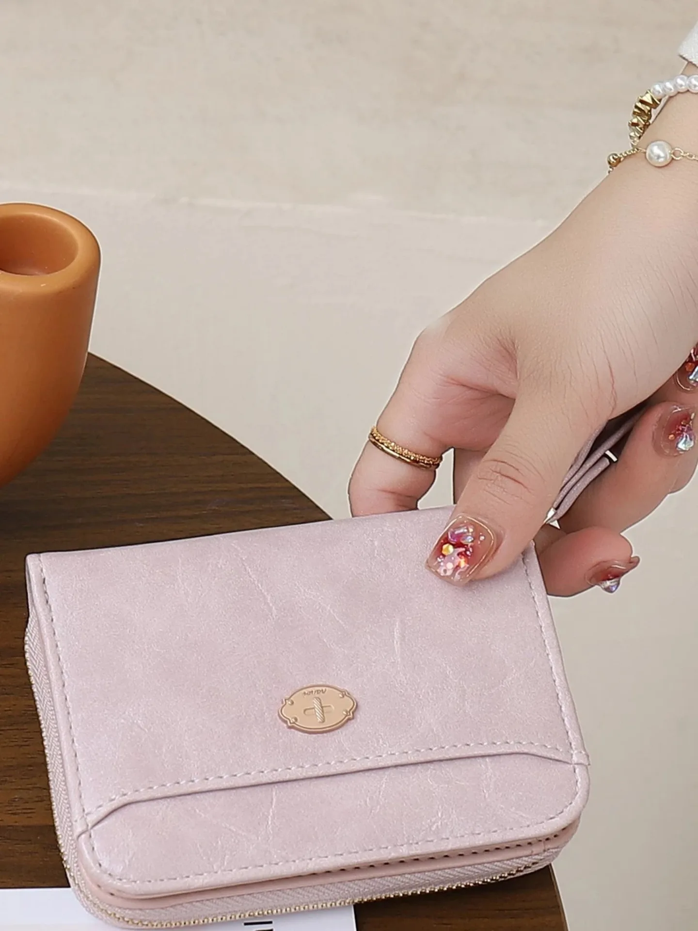 new-fashionable-dual-use-wallet-card-holder-large-capacity-simple-stylish-handheld-bag-for-women-document-bag-trendy-youth-pu