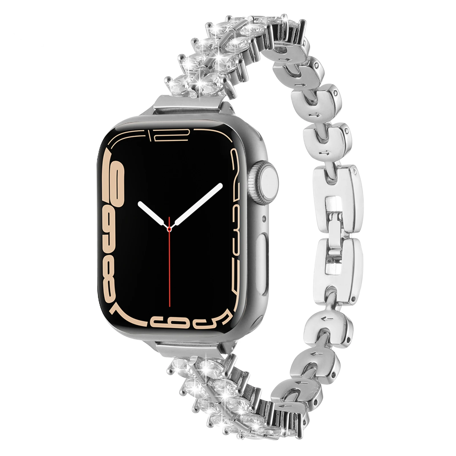 Diamond Zircon Strap For Apple Watch Band9 8 7 6 5 4Ultra High-end Bracelet Iwatch Series40 41 42 44 45 49mm Woman Jewelry Wrist