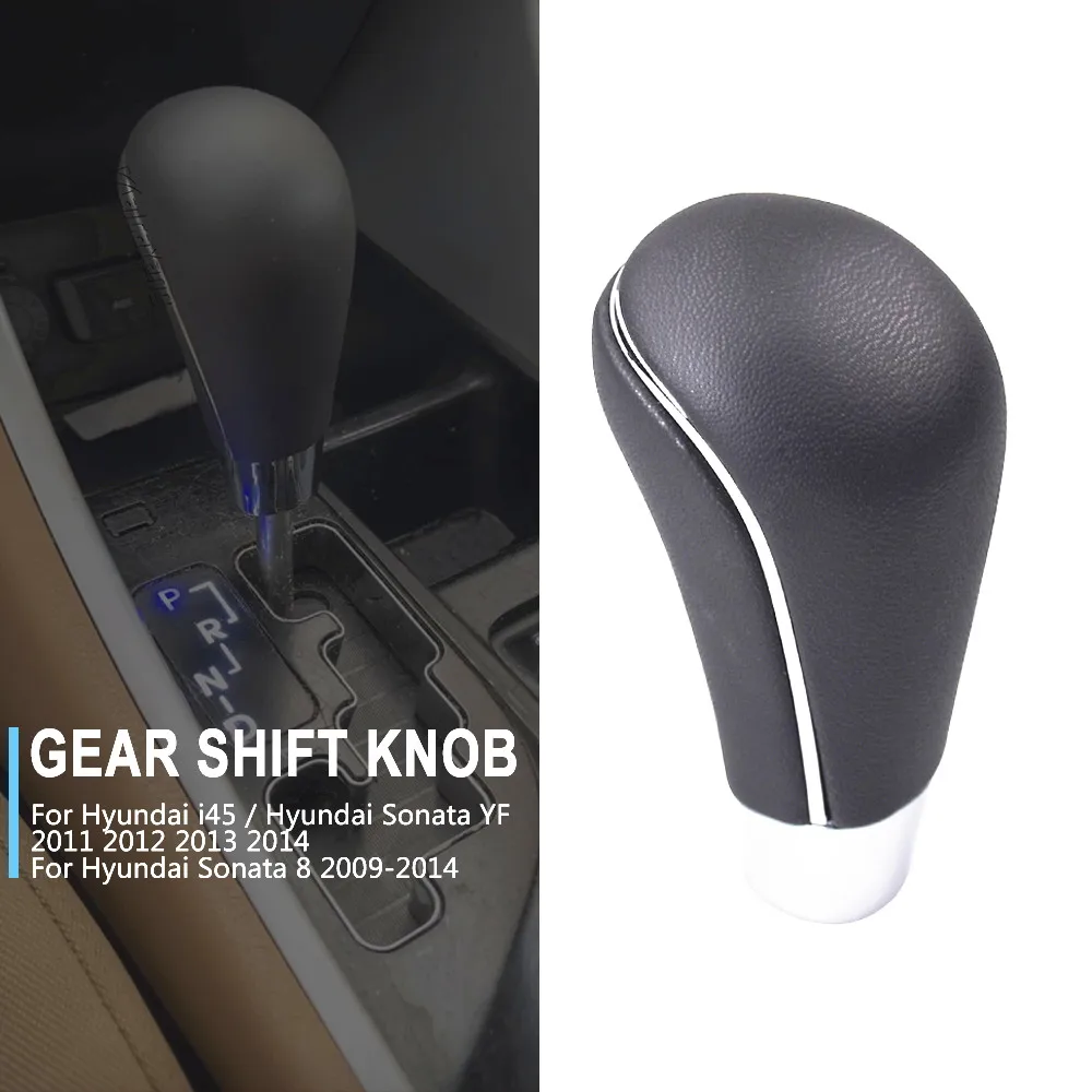 For Hyundai Sonata 8 2009-2014 Gear Shift Knob PU Leather Automatic Transmission i45 Sonata YF 2011-2014 car-styling