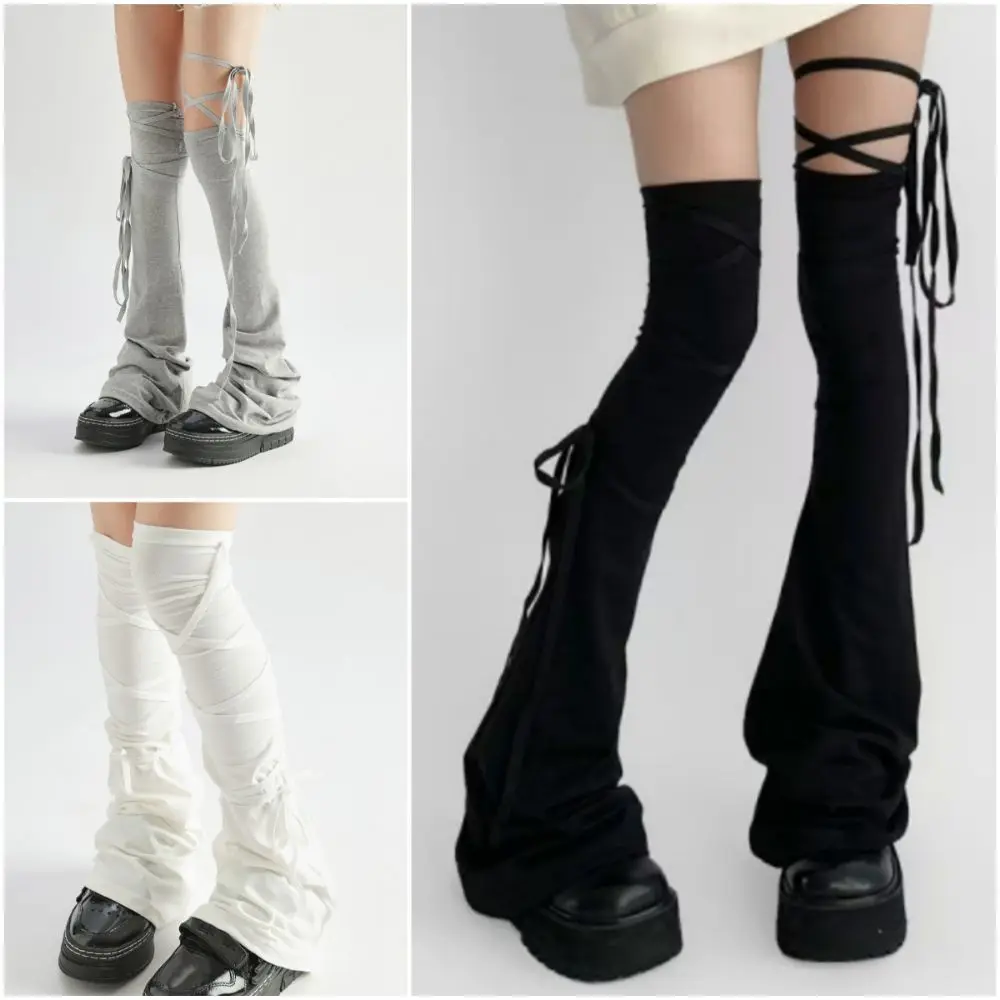 Cotton Hottie Leg Warmers Lace Up Closure Multicolor Steampunk Leg Warmers Cosplay High Tube Style Lace Up Leg Warmers