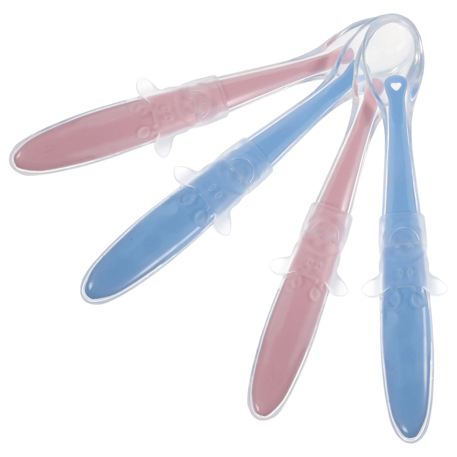 4 шт. силиконовая детская ложка для кормления младенцев, мягкая гибкая ложка для прикорма для рисовой пасты, дрессировка чистого питания