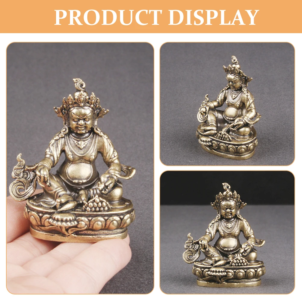 

Brass Wealth Statue Elegant Desktop Ornament Retro Home Decor Brass Of Wealth Sculpture Lucky Buddha Figurine Mini Model