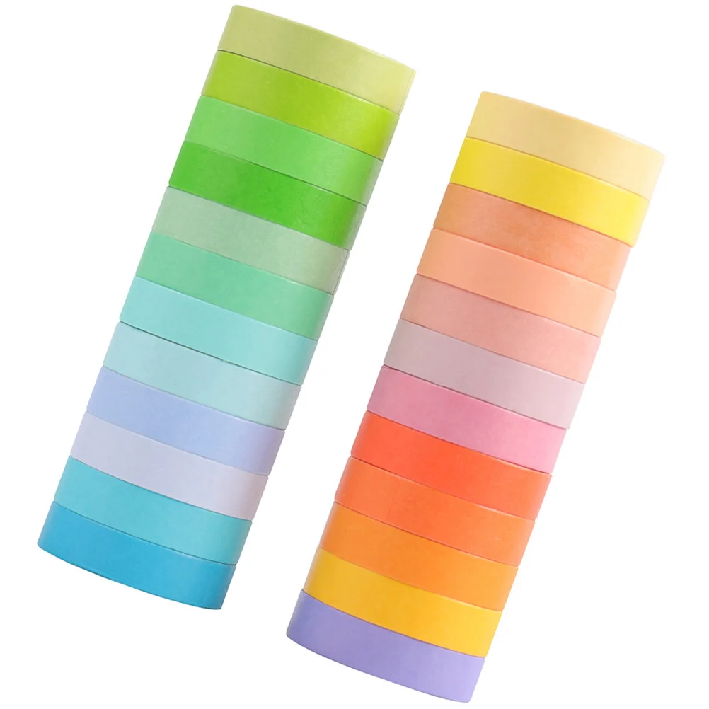 6 لفات معكرون اشي الشريط الزخرفية سجل القصاصات ملصق يدوي الصنع لفات ورق لاصق الحرفية للمجلات قوس قزح