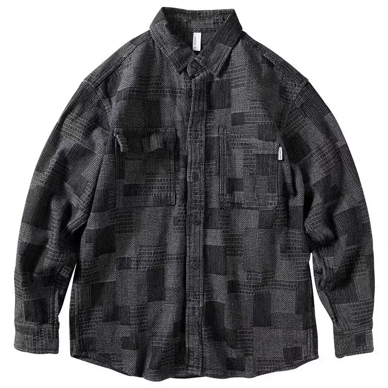 

Design Sensation Men's Denim Jaet Long Sve irt Sle Collar Flip Casual Trendy Brand Autumn Faion Outerwear