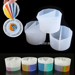 DIY Acrylic Paint Resin Mold Pour Split Cup Silicone Epoxy Mixing Color Pigment Diversion Cup Fluid Art Split Cup Jewelry Making