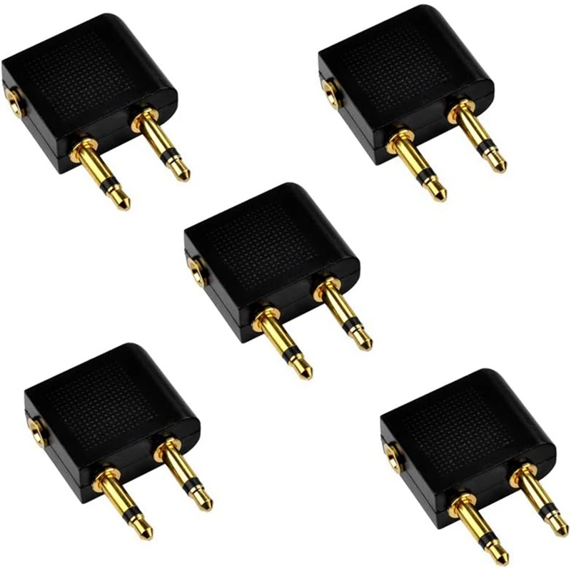 10Pcs 3.5Mm Plug Adaptor Adapter Headset Connector For Airline Airplane Travel Earphone Parts Kit