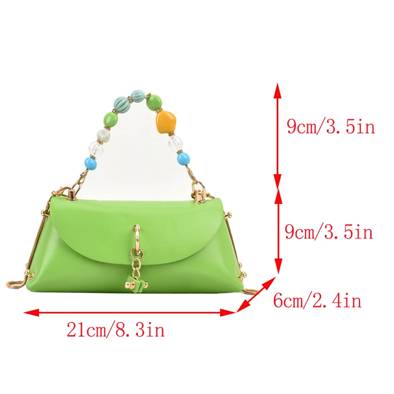 2023 Luxury Designer Women Evening Clutch Female Pearl Simple Green Yellow Chic Handbags Small Tote Fashion Chain Crossbady Bags