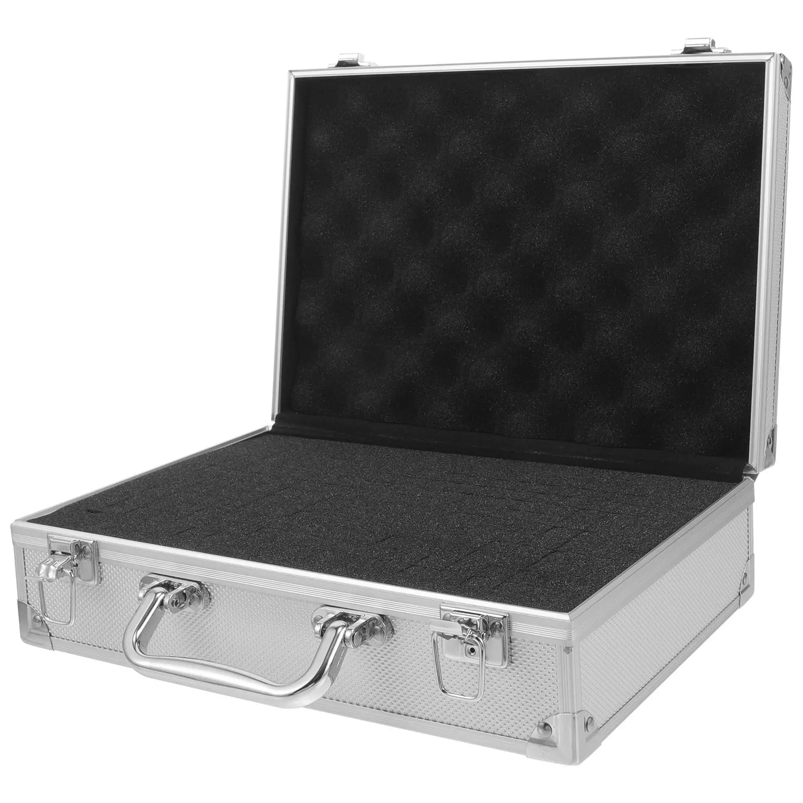 Sleek Aluminum Alloy Portable Tool Box Storage Container for Hardware Instruments Documents Sponge Padded Interior Hard