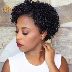 Short Pixie Cut Human Hair Wig Lace Front Wigs For Women Curly Bob 13x1 Part Lace Front Human Hair Wigs PrePlucked