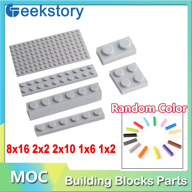 Willekeurige Kleur Monteren Plaat Balken 2x10 8x16 1x2 1x6 2x2 Dunne/dikke MOC Bricks Onderdelen Voor 6146701 3023 3009 92438 3022 3832 3666