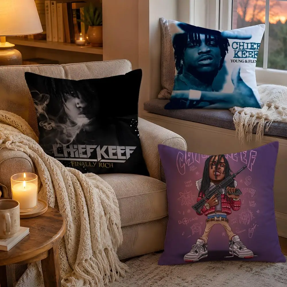 C-Chief KeefS Album Cover Cushion Cover Soft Plush Cushion Cover Double Print And Invisible Zipper For Sofa Home Car Use