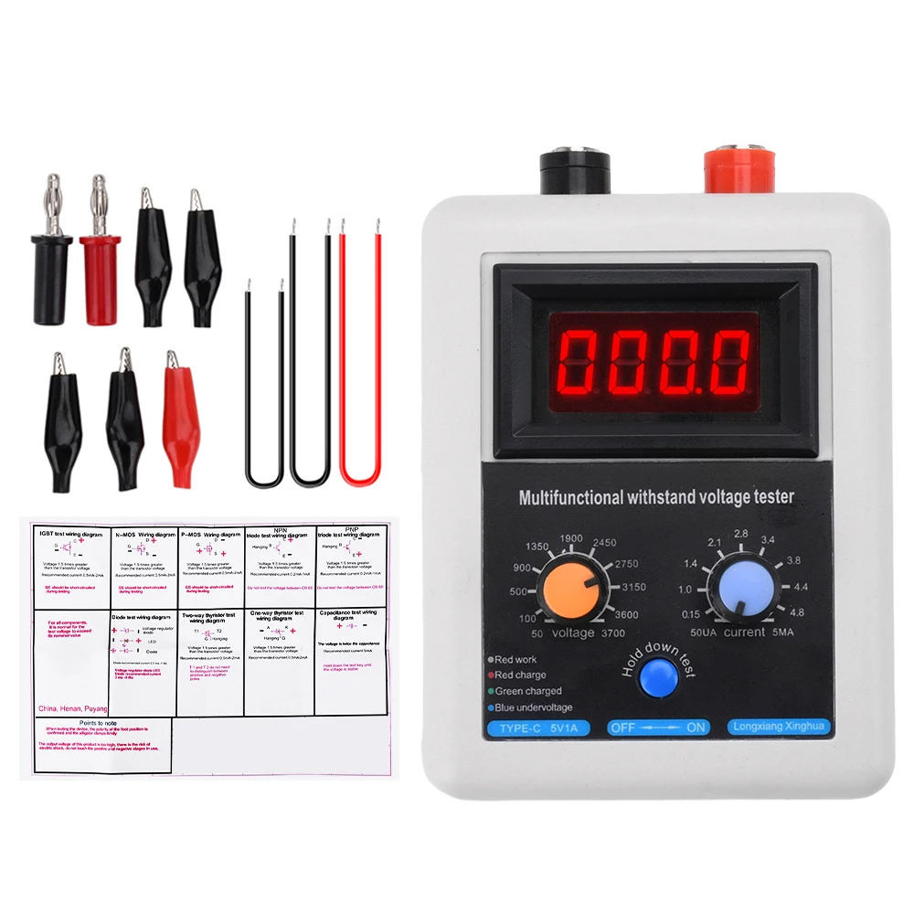 0V-3700V IGBT Voltage Capability Transistor Tester Diode MOS Triode LED Voltage Capability MOV Withstand Voltage Tester