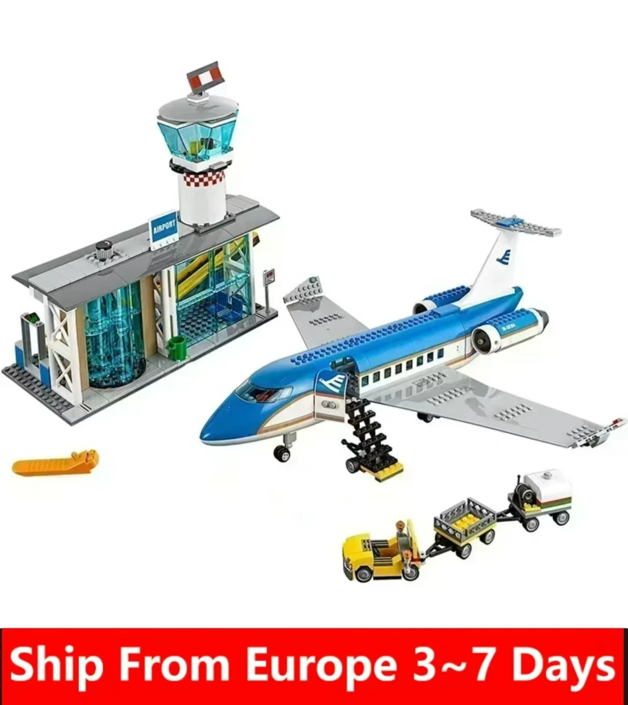 82031 Airplane Airport Station Brick Building Blocks Kits Passenger Plane Construction Compatible 02043 60104 Toys for Kids Gift