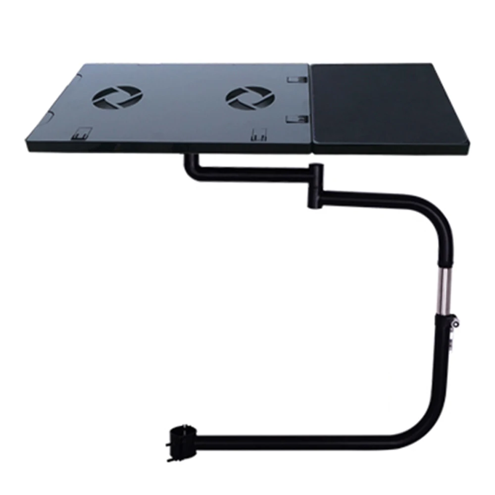 Stoel toetsenbordlade, laptop toetsenbord muis stoelstandaard met USB-ventilator, verstelbare muisbevestiging geïnstalleerd tot stoel met -85 ° ~ +20 ° Kantelen
