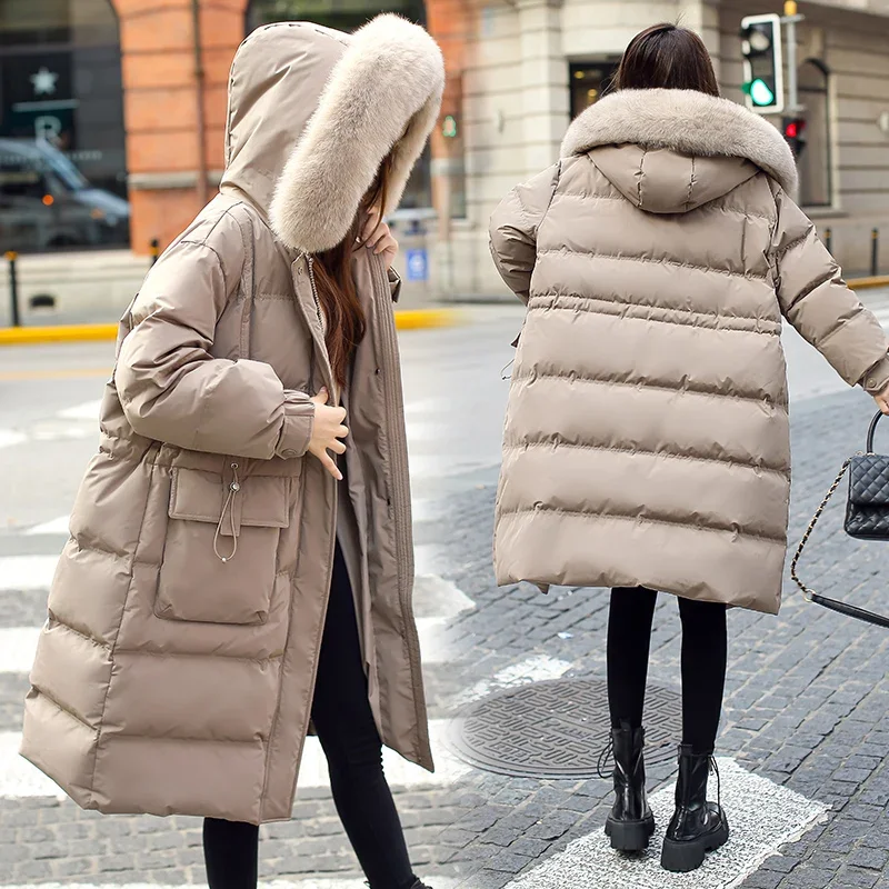 Professional manufacturing of plus size women's clothing hot selling chubby sister warm long women's winter down jackets