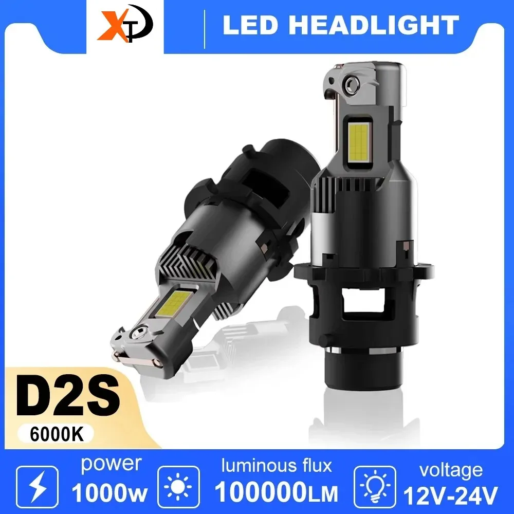 

XTG D2S D4S LED Headlight Bulbs Canbus Car LED Lights High Power 1000W 100000LM Turbo Lamp 6000K Plug & Play Front Headlight