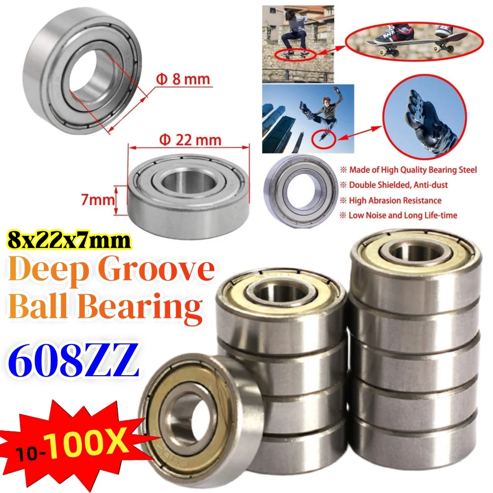 10-100PCS 608ZZ Bea…